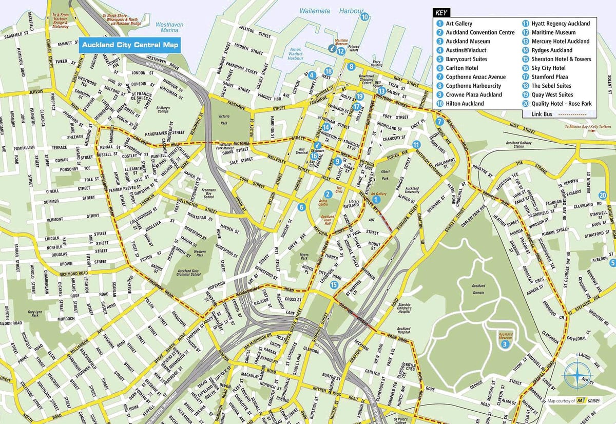 карта центра города Окленд